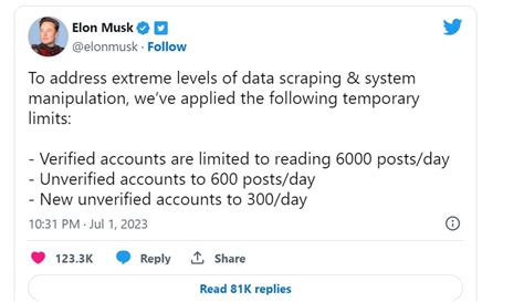 Musk limits number of posts Twitter users can view per day